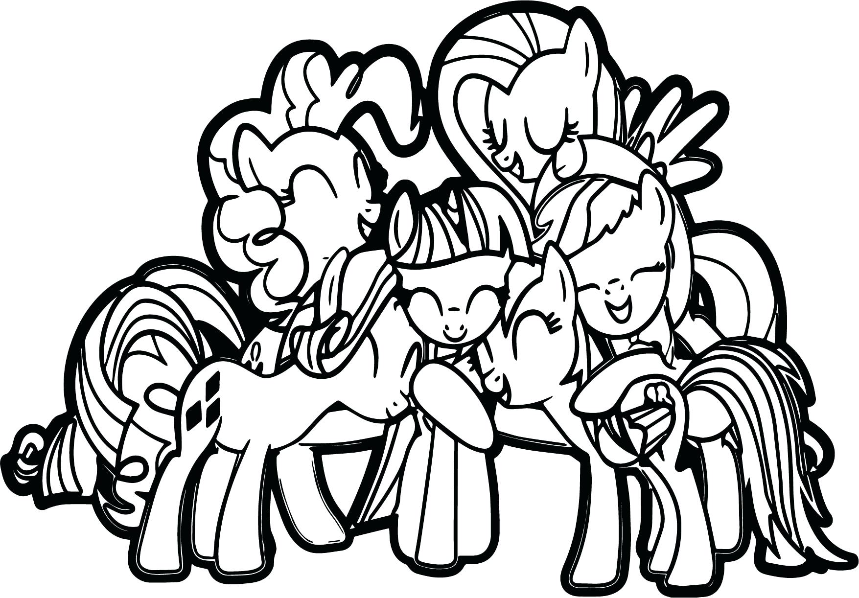 1755x1222 My Little Pony Friendship Group Hug Coloring Page Pokemon