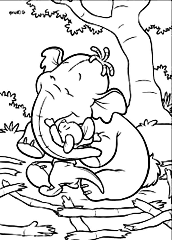 600x840 Babar The Elephant Hug A Little Dog Coloring Pages Batch Coloring