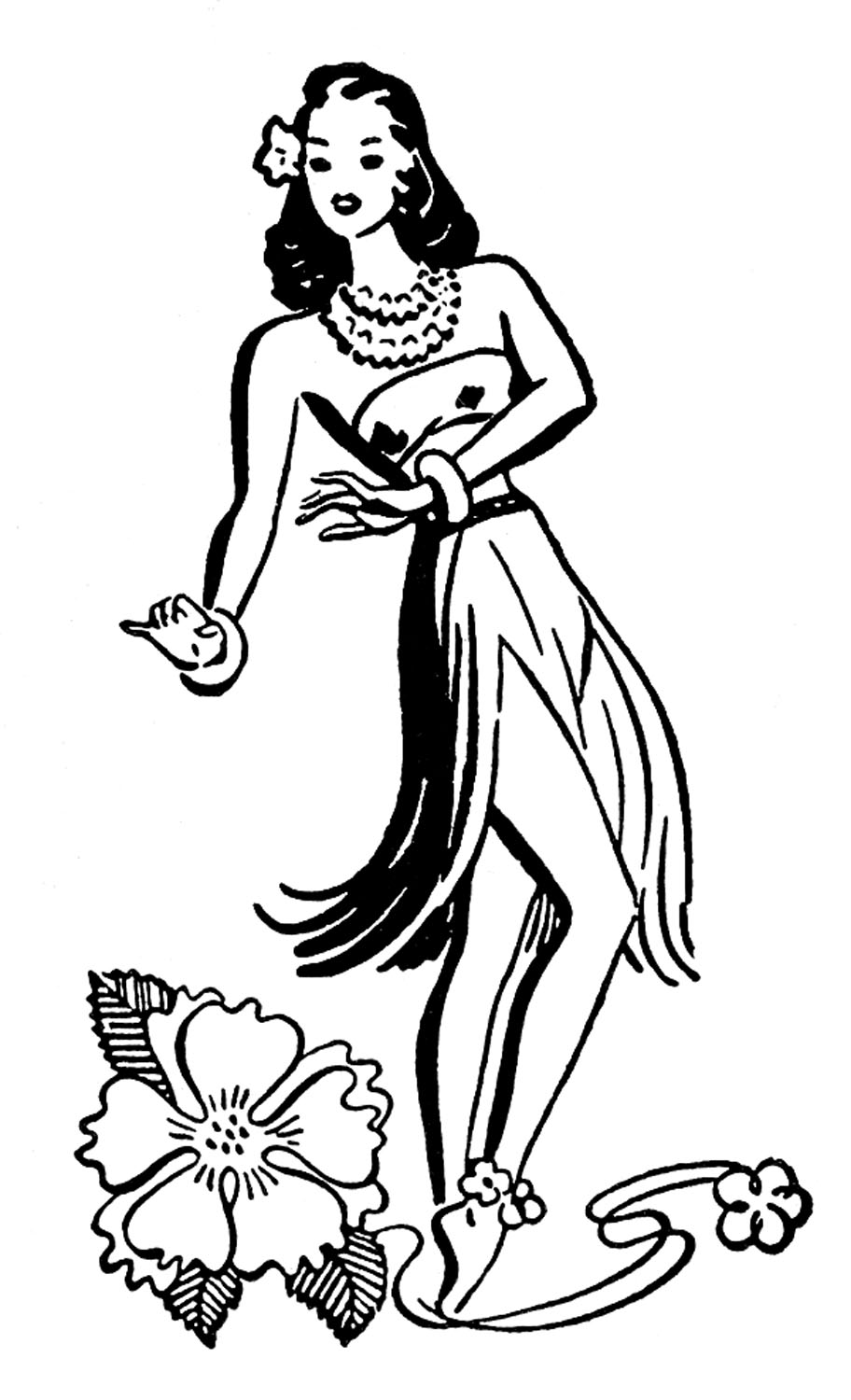 912x1500 Simple Hula Girl Coloring Page Minion Pages Free Printable