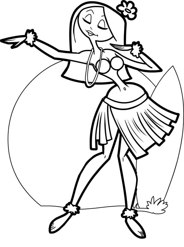 Hula Dancer Coloring Page