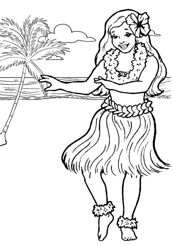 564x799 Willpower Hula Girl Coloring Page Best Luau Pages Free Http