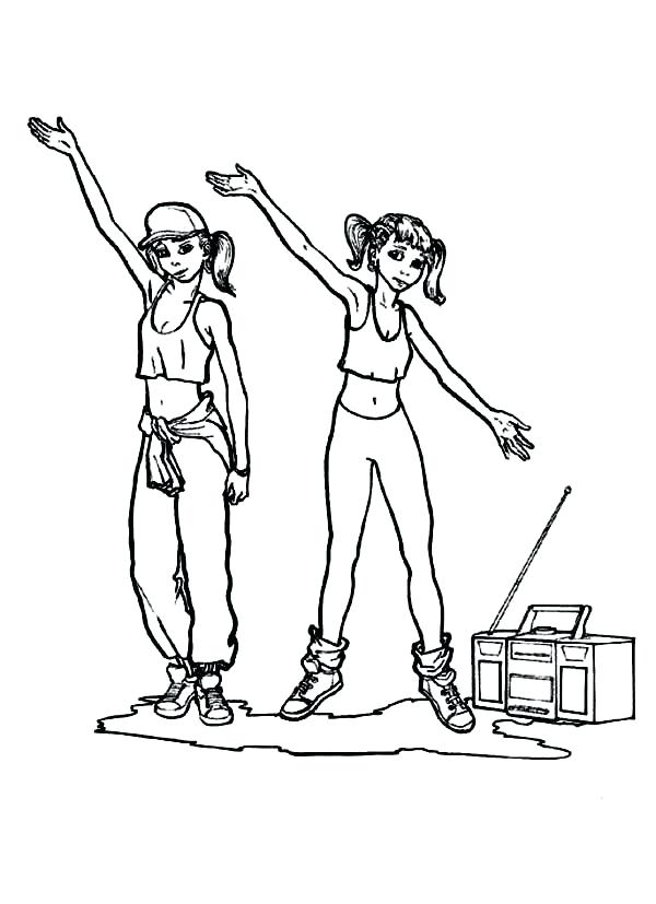 600x827 Coloring Dancer Coloring Pages Two Street Doing Dance Page Hula