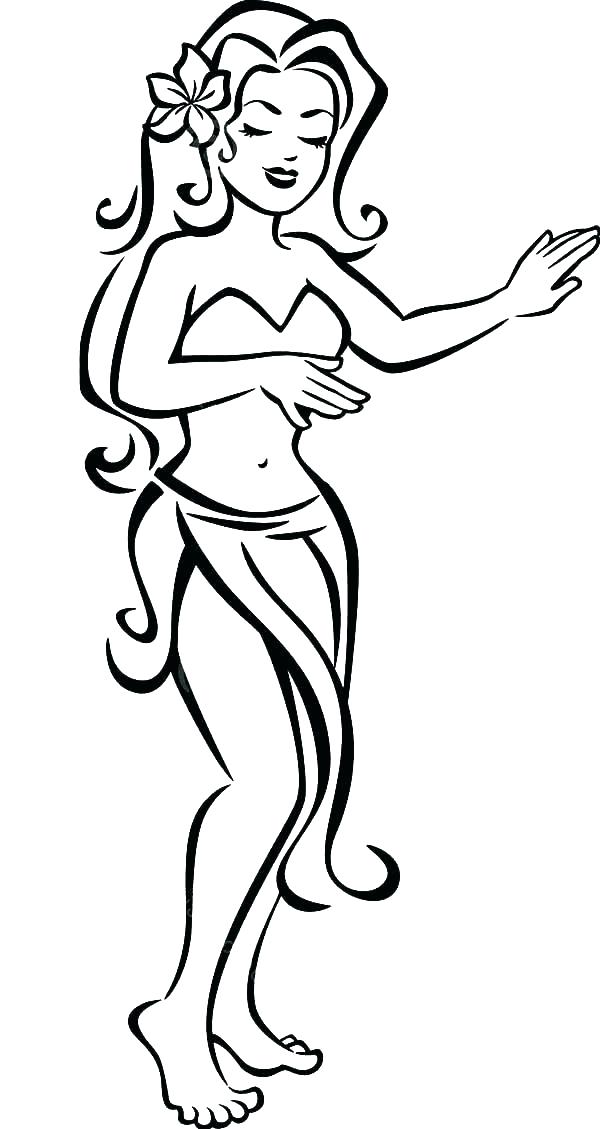 Hula Girl Coloring Page