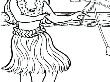 440x330 Hula Girl Coloring Page Hula Girl Dancing At The Beach Coloring