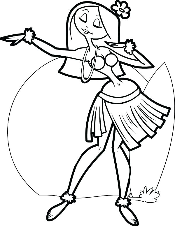 600x803 Interesting Hula Girl Coloring Page Hula Girl Coloring Page