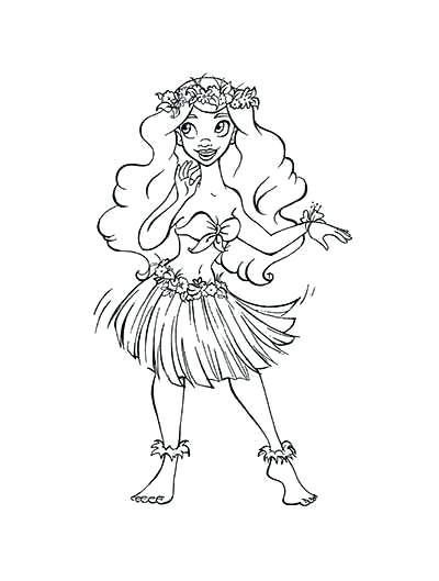 400x529 Coloring Pages Updated Hula Girl Coloring Page Little Girl Angel