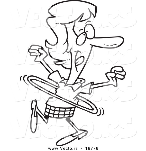 600x620 Vector Of A Cartoon Businesswoman Using A Hula Hoop