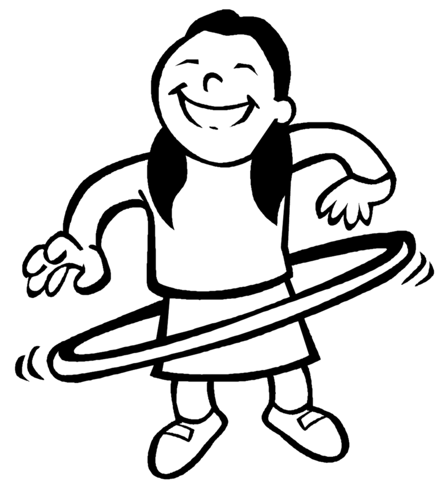 884x990 Girl With Hula Hoop Coloring Page