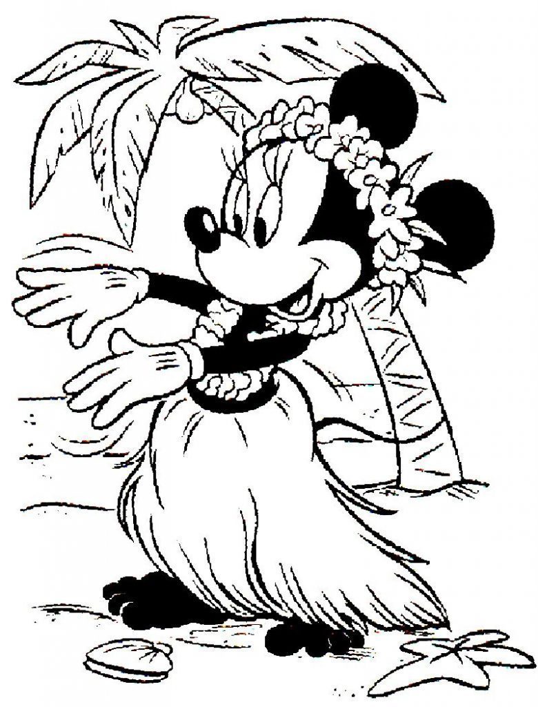 780x1024 Hula Girl Coloring Page