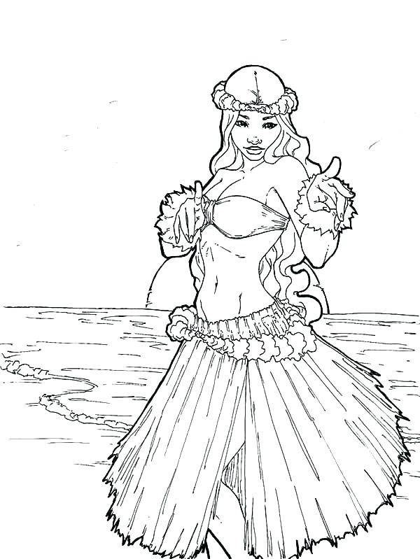 600x799 Hula Girl Coloring Page Coloring Page Girl With Hula Hoop Hula