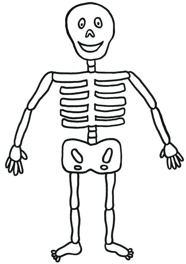 600x851 Coloring Pages Of Skeletons Human Skeleton Coloring Page Bone