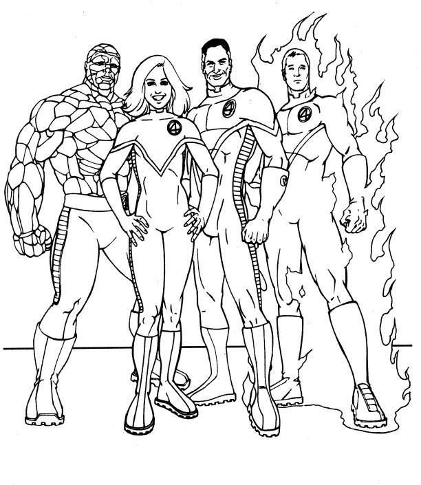 612x705 Coloring Pages Fantastic Four Online Coloring