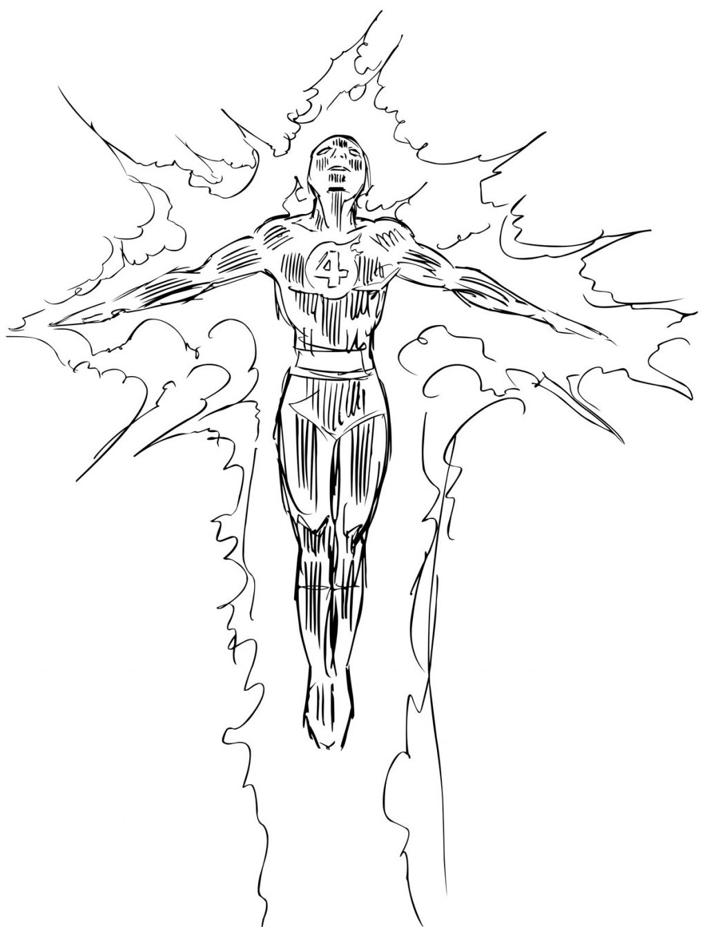 1024x1343 Human Torch Coloring Pages Printable Coloring For Kids 2018