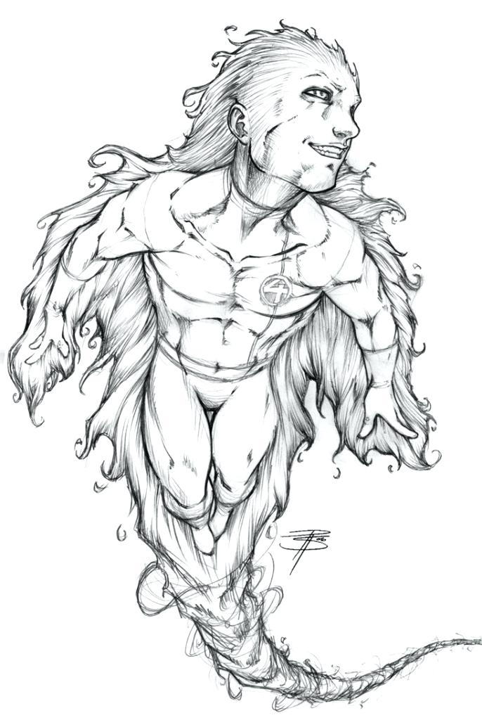 686x1024 Fantastic Four Coloring Pages Human Torch Coloring Pages Coloring