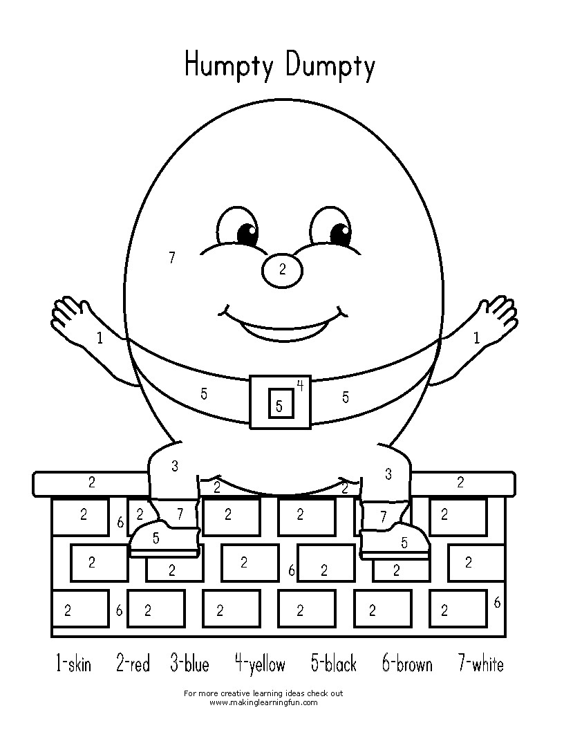 816x1056 Humpty Dumpty Coloring Pages For Rhyming Words New Throughout
