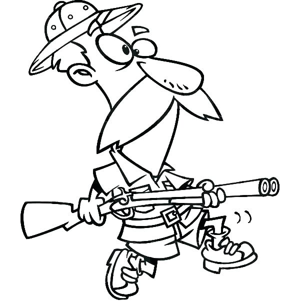 600x612 Hunting Coloring Pages Hunting Coloring Pages An Old Man Going