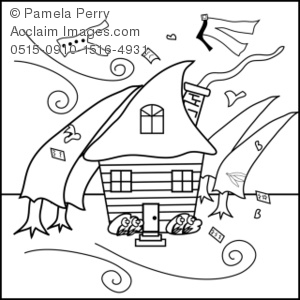 300x300 House In A Hurricane Coloring Page Royalty Free Clip Art Picture