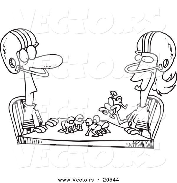 600x620 Vector Of A Cartoon Husband And Wife Playing Table Football