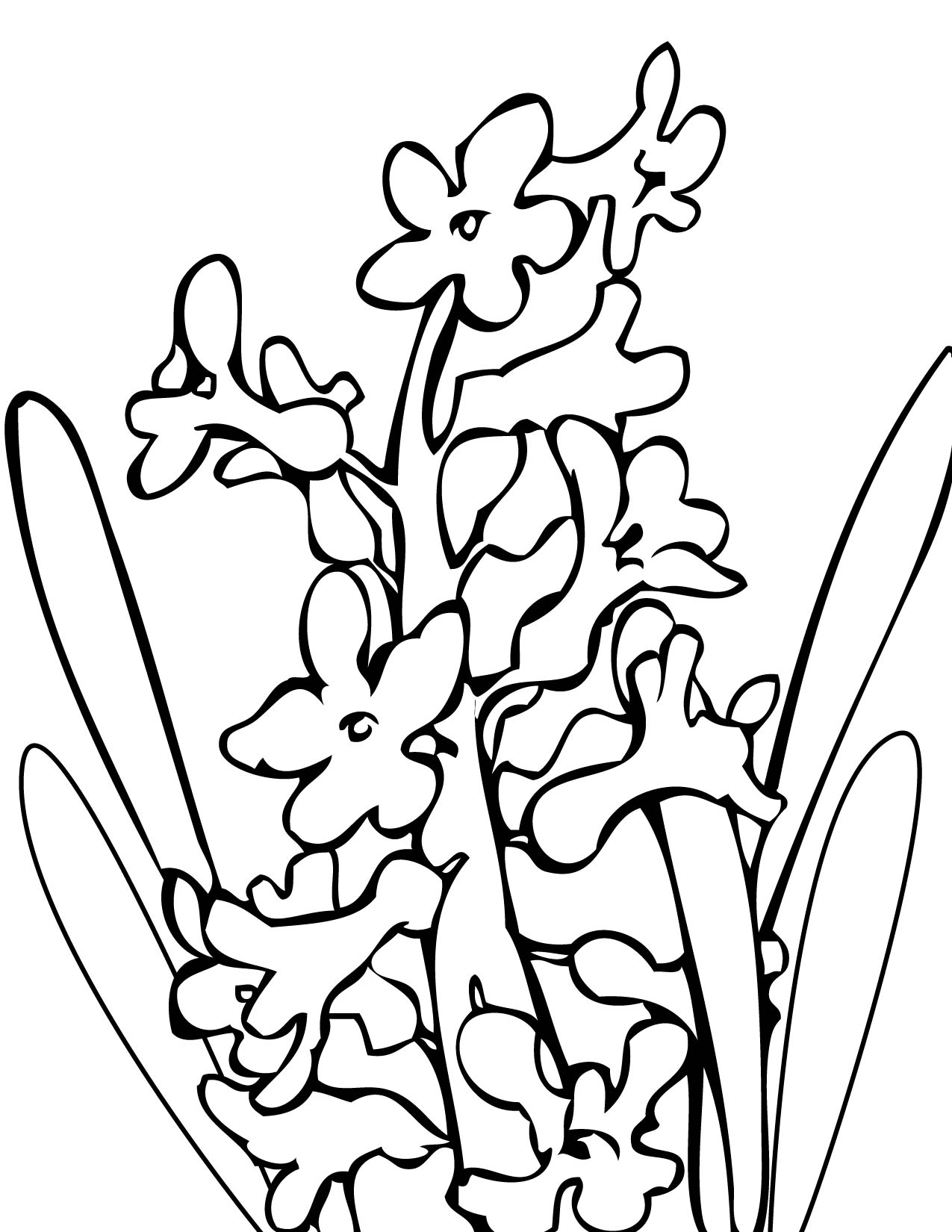 1275x1650 Hyacinth Coloring Page