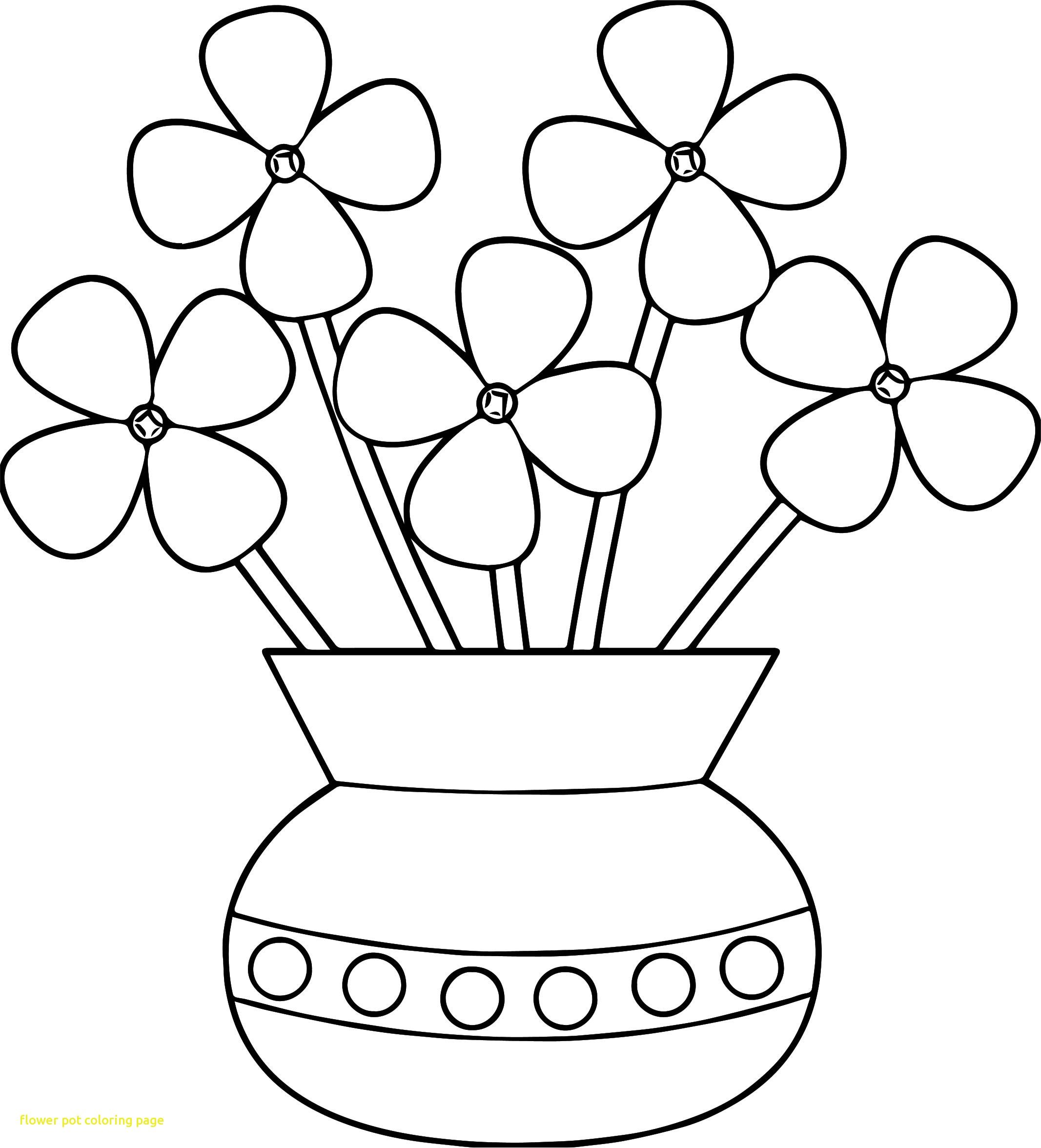 2133x2352 Awesome Image Of Flower Pot Drawing Pencil For Kids Pic Coloring