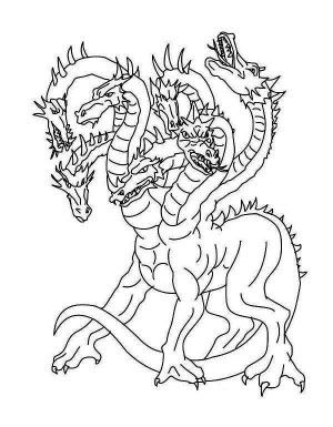 300x385 Dragon Lernean Hydra From Greek Mythology Coloring Page Dragon