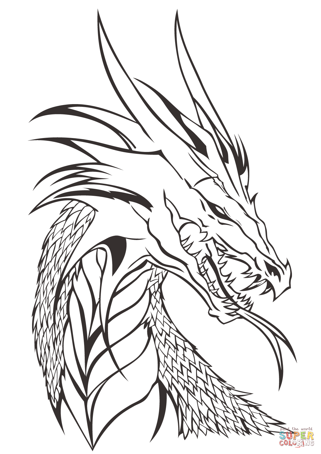 1061x1500 3 Headed Dragon Coloring Sheets