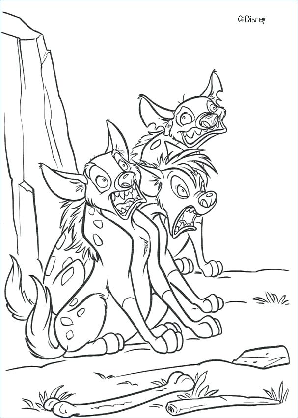 607x850 Hyena Coloring Page Hyena Coloring Pages Baby Hyena Coloring Pages