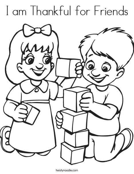 468x605 I Am Thankful For Friends Coloring Page