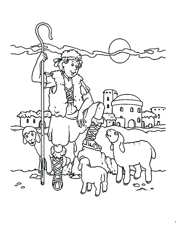 600x776 Shepherd Coloring Page Sheep And Shepherd Coloring Page Lost Sheep