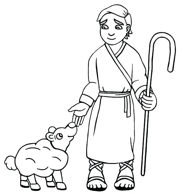 600x626 Shepherd Coloring Pages The Shepherd Boy Take Care His Sheep