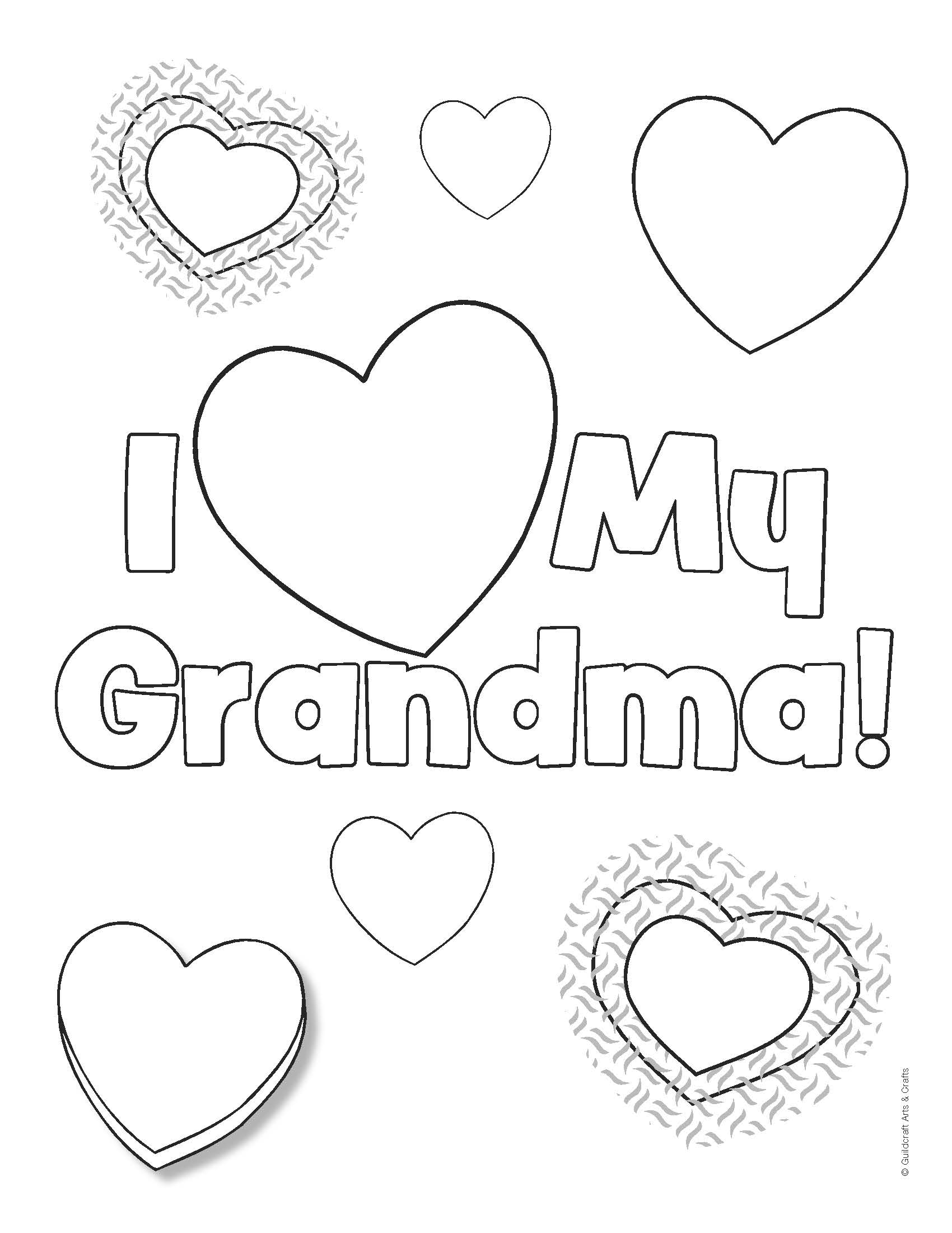 1700x2200 I Love Grandma Coloring Pages