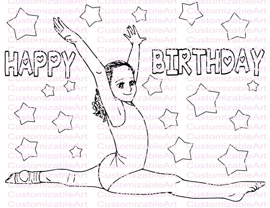 550x425 Girls Gymnastic Coloring Page Girls Gymnastic Party Printables