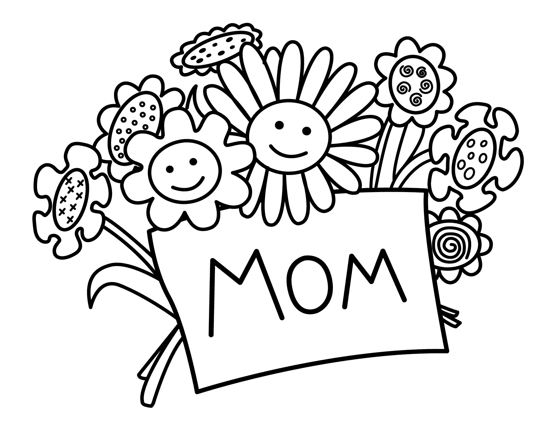 1912x1483 Mother039s Day Bouquet Coloring Page Copy Great I Love U Mom