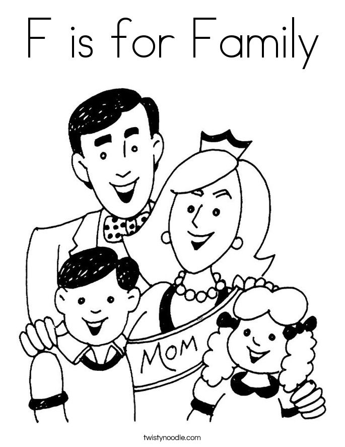 685x886 F Is For Family Coloring Page