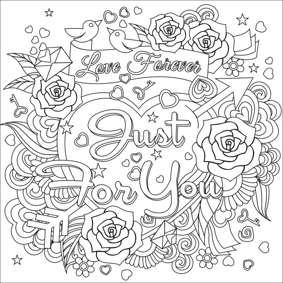 960x960 I Love You Quotes Coloring Pages For Adults