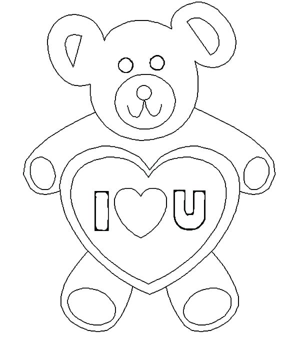 600x686 Love You Coloring Pages Teddy Bear I Love You Coloring Pages Batch