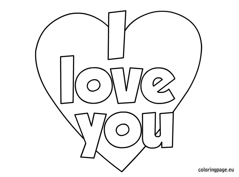 804x595 Coloring Pages Of Hearts That Say I Love You I Love You Coloring