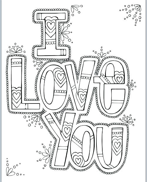 500x619 I Love You Coloring Pages For Adults Cliptext.co