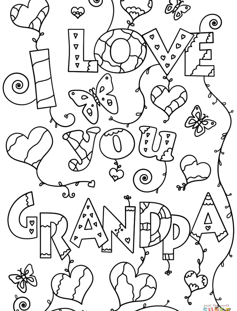 824x1080 Printable Happy Birthday Grandpa Coloringes Sheets Colouring