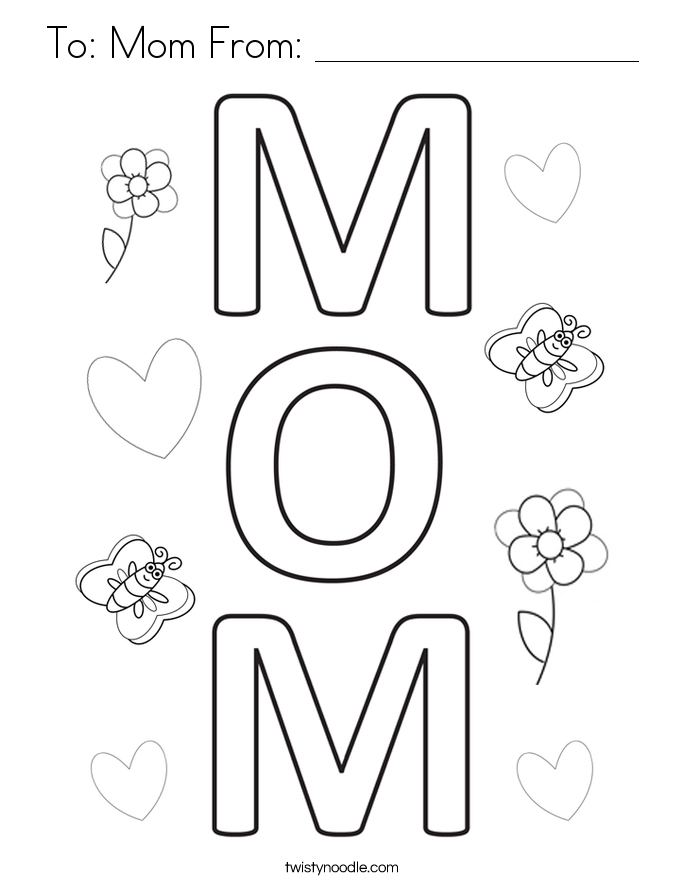 685x886 Mommy Coloring Pages The Words I Love You Mom