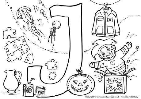 460x325 I Spy Alphabet Colouring Page J Smart Kids Printables