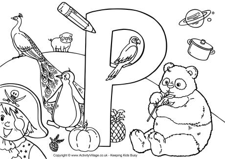 460x325 I Spy Alphabet Colouring Page P