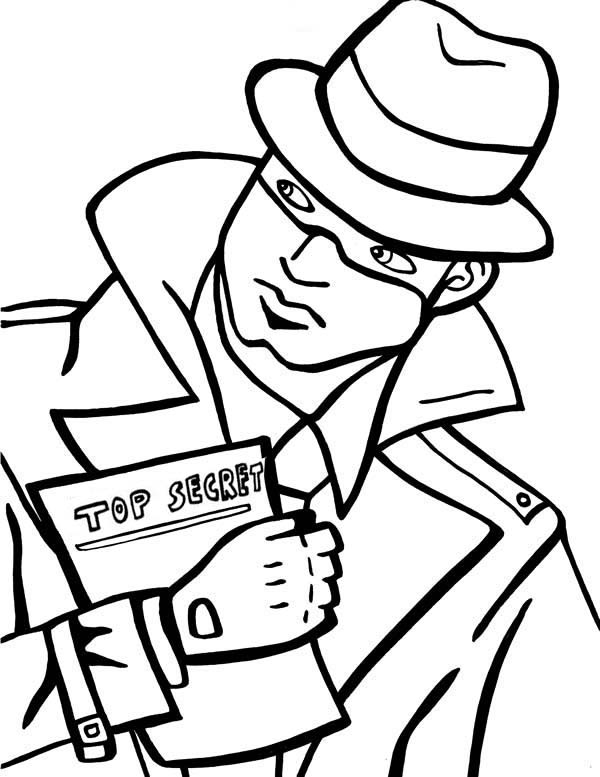 600x777 Spy Coloring Pages