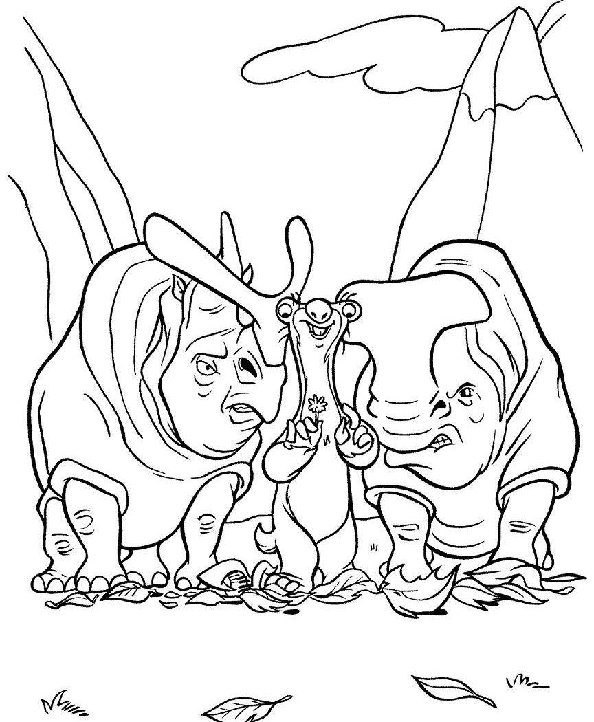 864x1050 Dinosaur From Ice Age Coloring Pages For Kids Awesome Printable