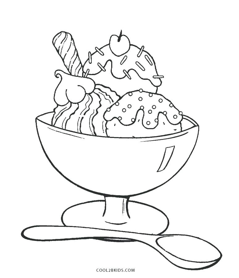 774x900 Appealing Ice Cream Sundae Coloring Page Ice Cream Sundae Coloring