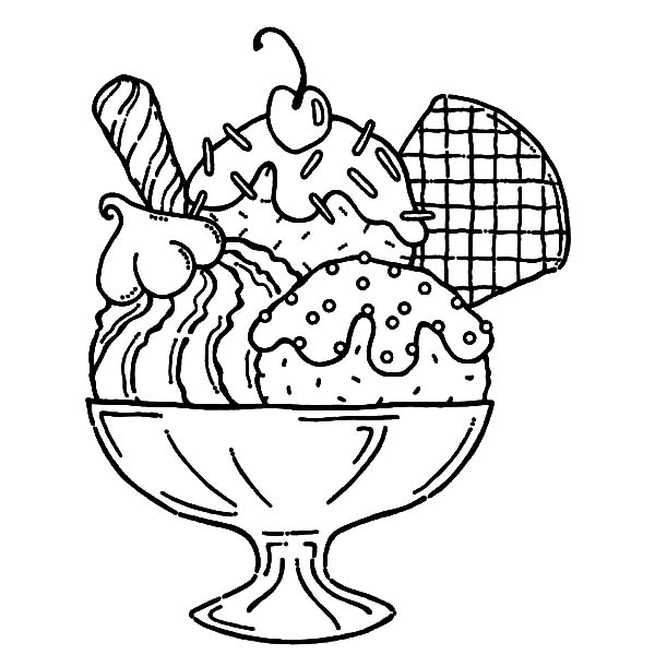 600x600 Sensational Idea Ice Cream Coloring Pages Adult Cone Theme
