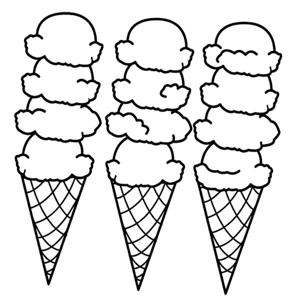 600x608 Big Ice Cream Cones Coloring Page Coloring Sheets