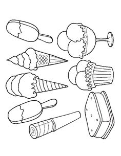 236x305 Printable Coloring Sheet, Instant Download, Ice Cream Cones