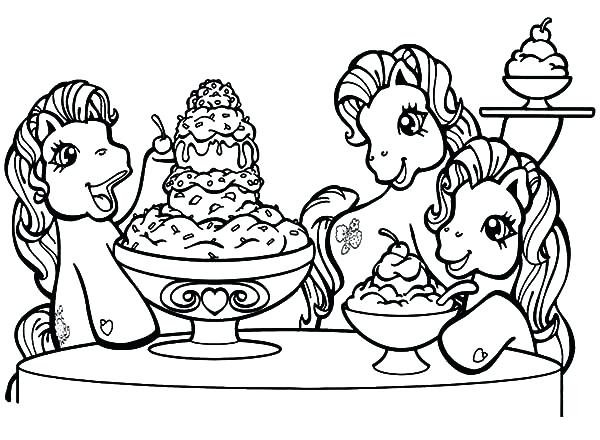 600x440 Ice Cream Coloring Pages My Little Pony Love Ice Cream Coloring