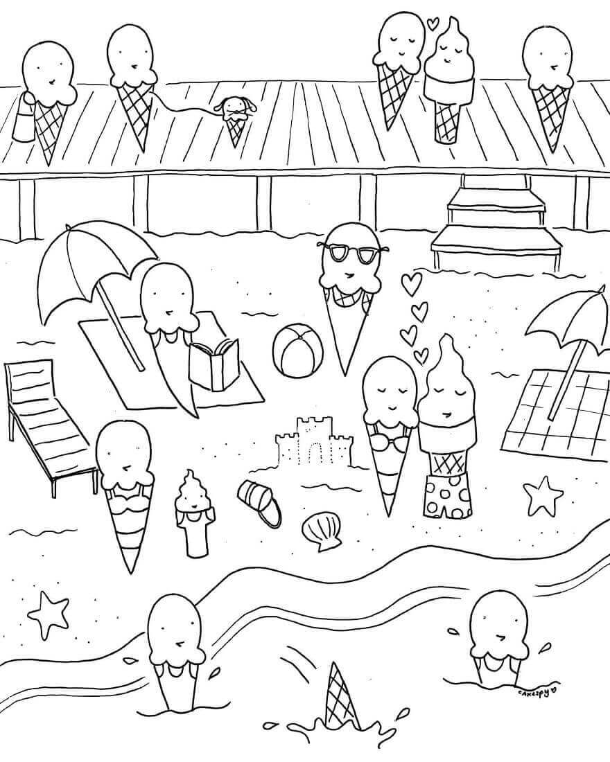 880x1100 Free Printable 36 Summer Coloring Pages (Summertime Coloring Pages)